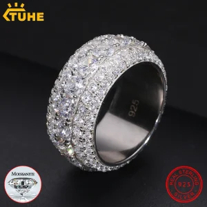 Fine Jewelry With Certificate Moissanite Rings For Men Sterling Silver