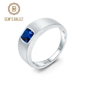 Men's 5x5mm Cushion Cut Gemstone Engagement Ring