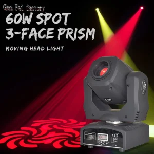 60W LED Moving Head Stage Light, 8 Colors, Sound-Activated