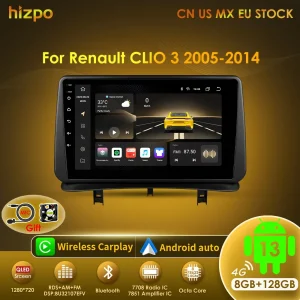 For Renault Clio 3 2005  -2014 Car Radio Multimedia Navigation CarPlay