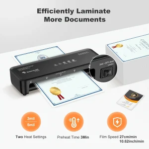 9-Inch Thermal Laminator Built-in Never Jam Tech