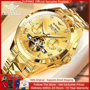 Tourbillon Men Watch Luxury Original Automatic Mechanical Watch Tungsten Steel